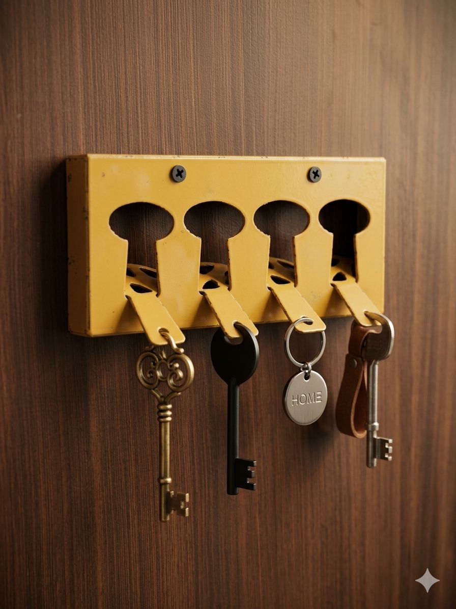 HYUNDAI Master Key Holder – Buy 1 Get 1 Free | 4 Hook Gold Wall Mount