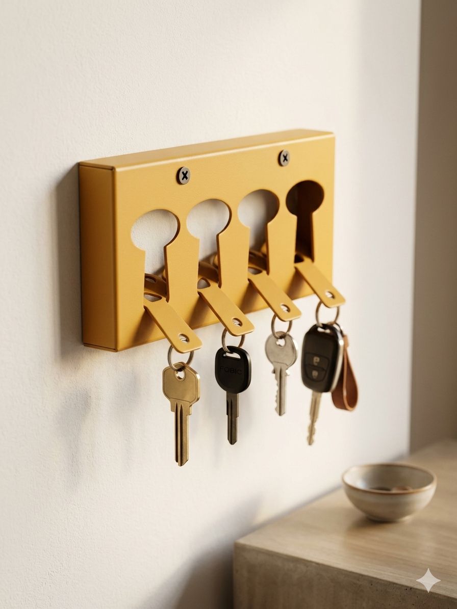 HYUNDAI Master Key Holder – Buy 1 Get 1 Free | 4 Hook Gold Wall Mount