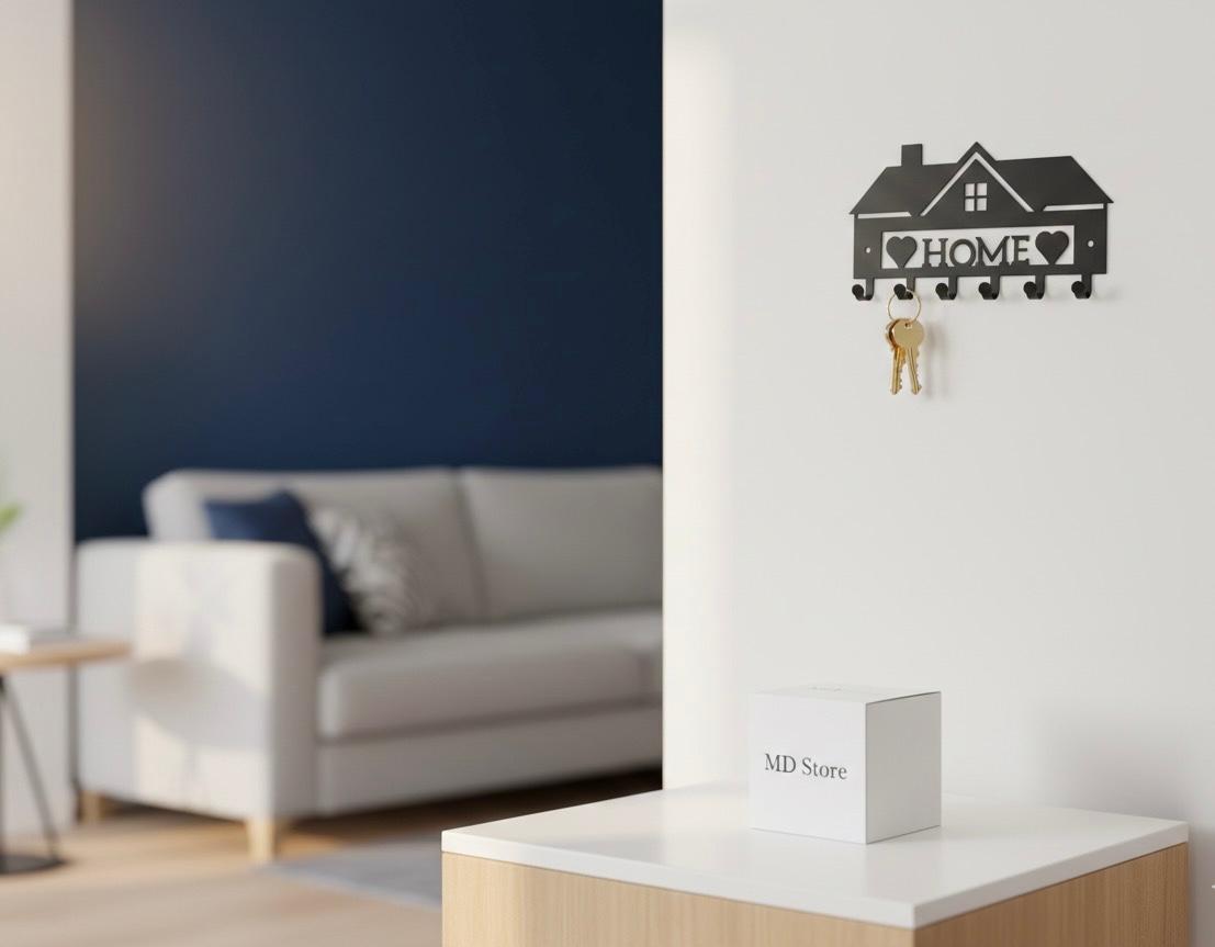 Home Wall Hook - Decorative Metal Key Holder with 6 Hooks