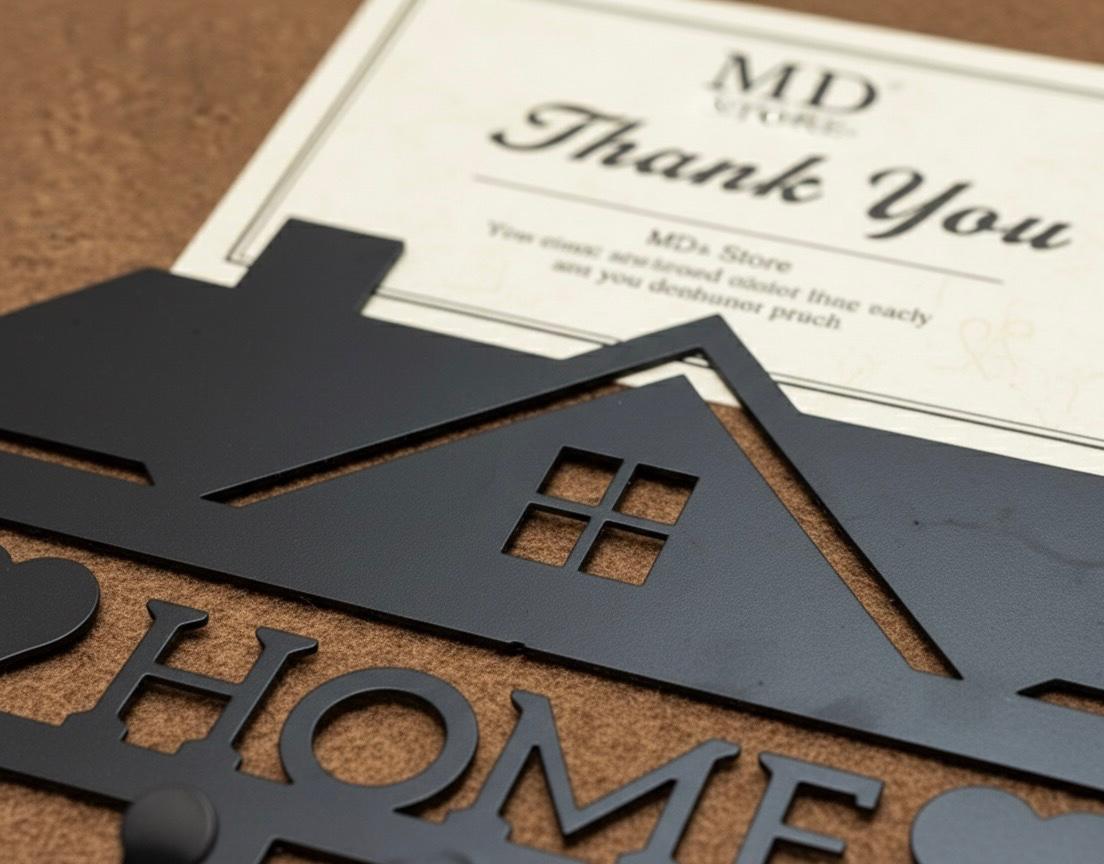 Home Wall Hook - Decorative Metal Key Holder with 6 Hooks