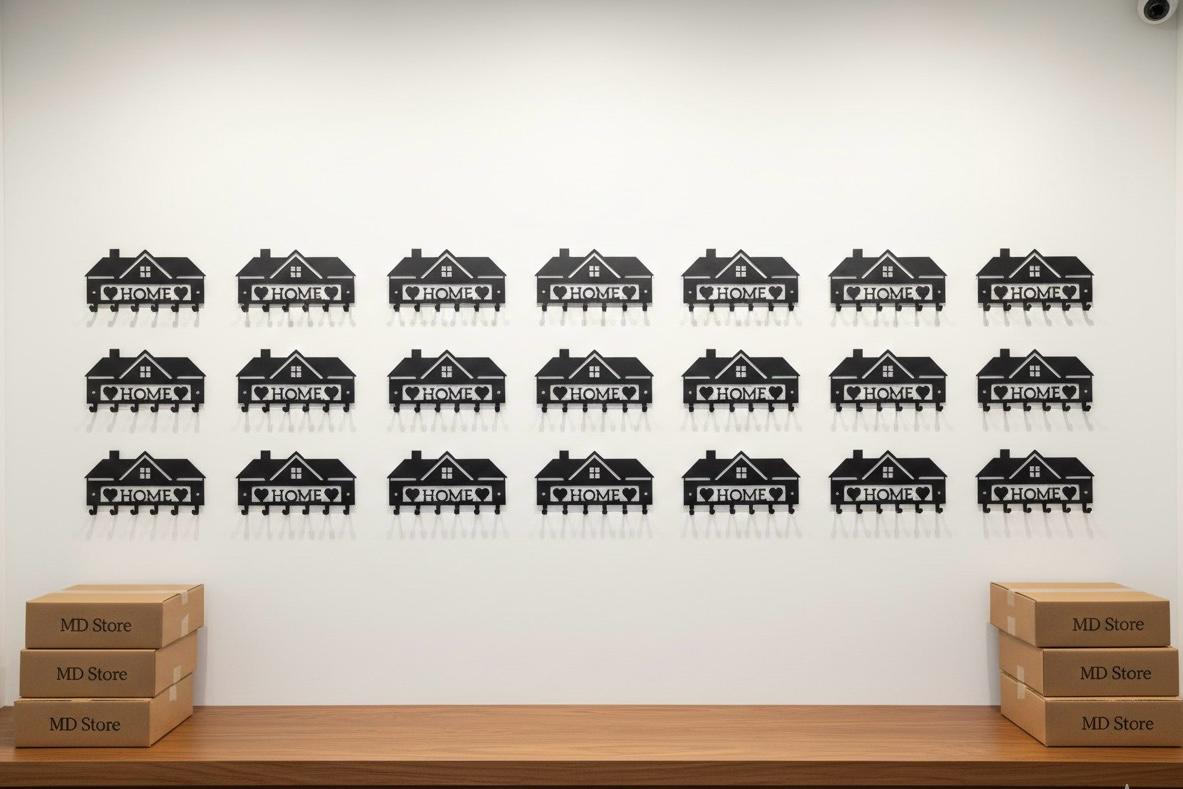 Home Wall Hook - Decorative Metal Key Holder with 6 Hooks