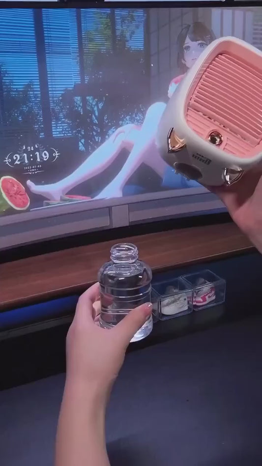 Cute Cat Mini Air Cooler – Portable Personal Fan with Water Bottle